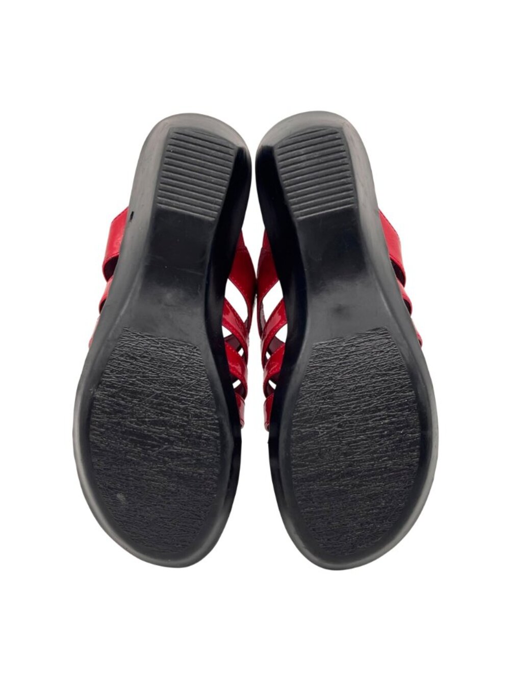 Hannah Comfort Red Slip-On Sandals With Cutout Strap Design Womens Shoes Size 6M - Picture 10 of 12